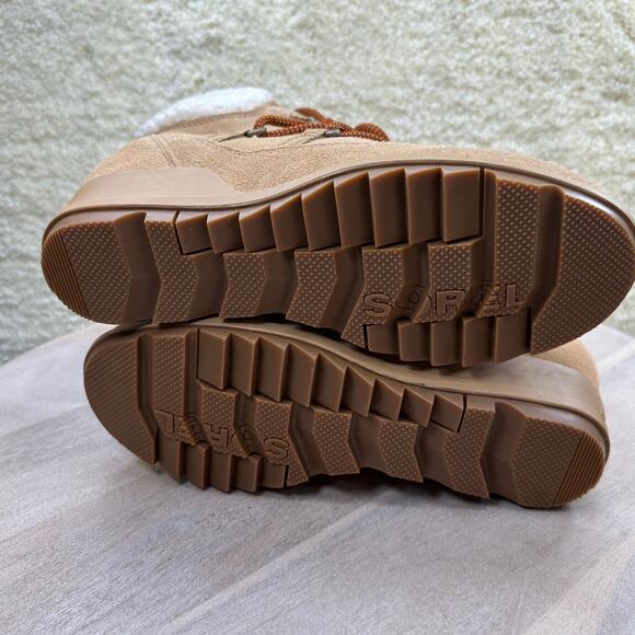 Sorel Evie Womens Size 9.5 Cozy Lace Up Boots Suede Taupe Winter Waterproof Boot - Picture 9 of 11